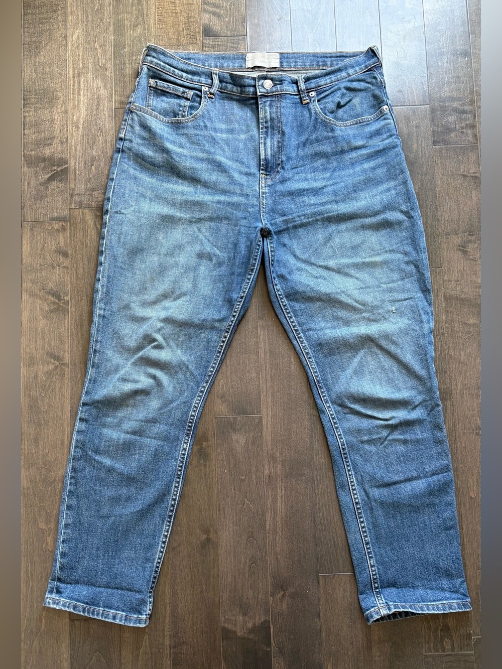 Everlane 2018 High Waist Straight Blue Jeans size 32 Regular
